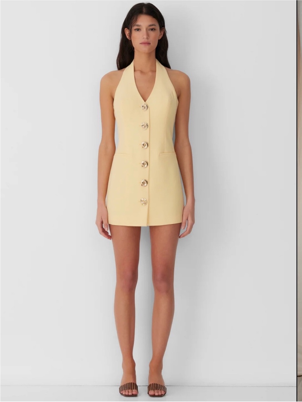 Irida Vest Dress Butter Yellow